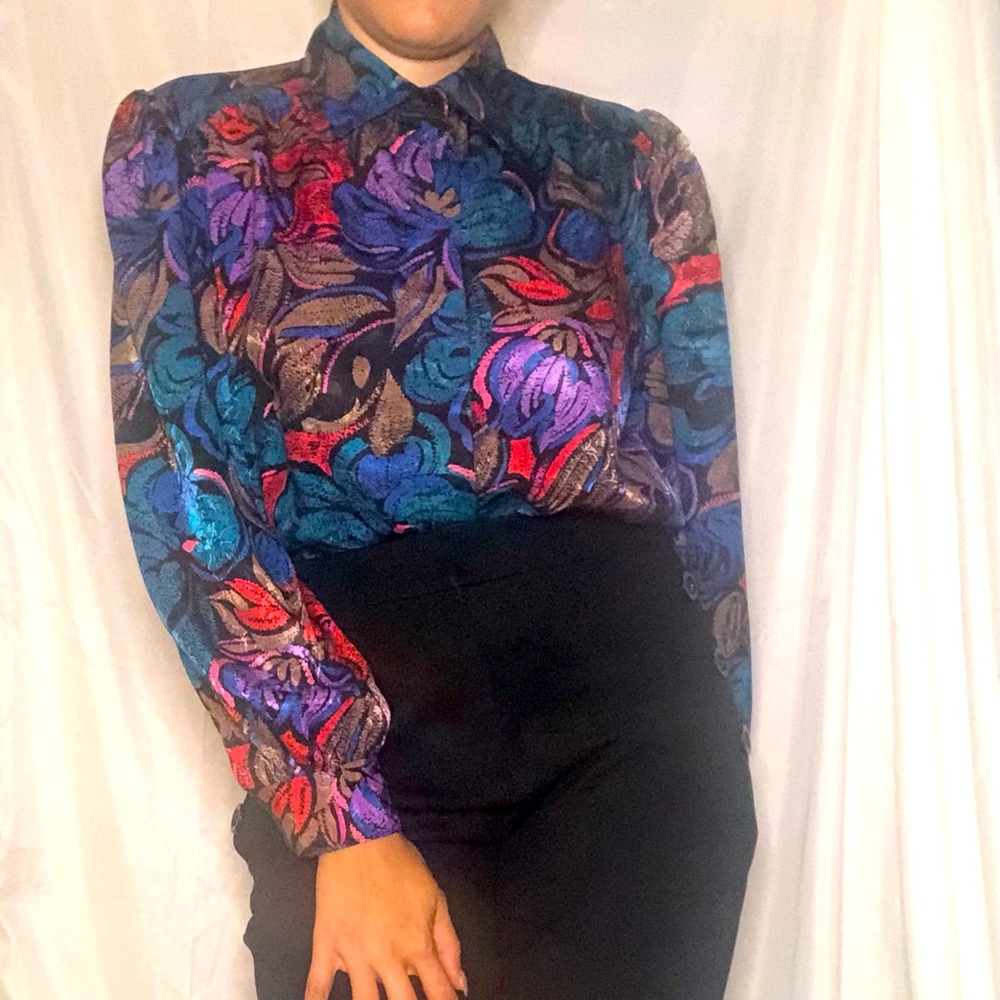 Vintage Floral Button Up Shirt